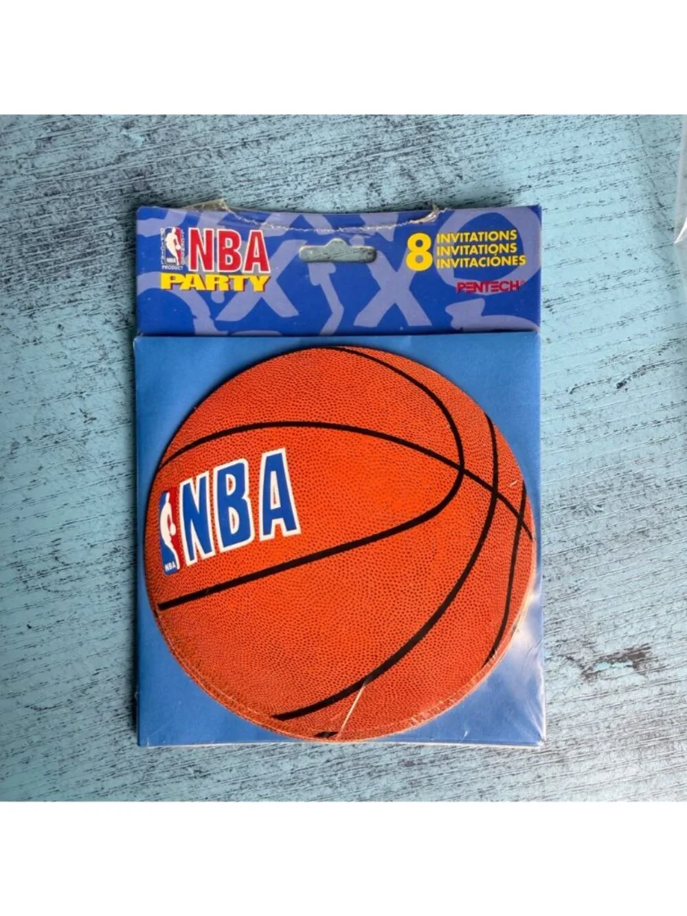 Vintage 1997 NBA Party Favors Set - Invitations Blowouts Bags Stencil Strips Hat
